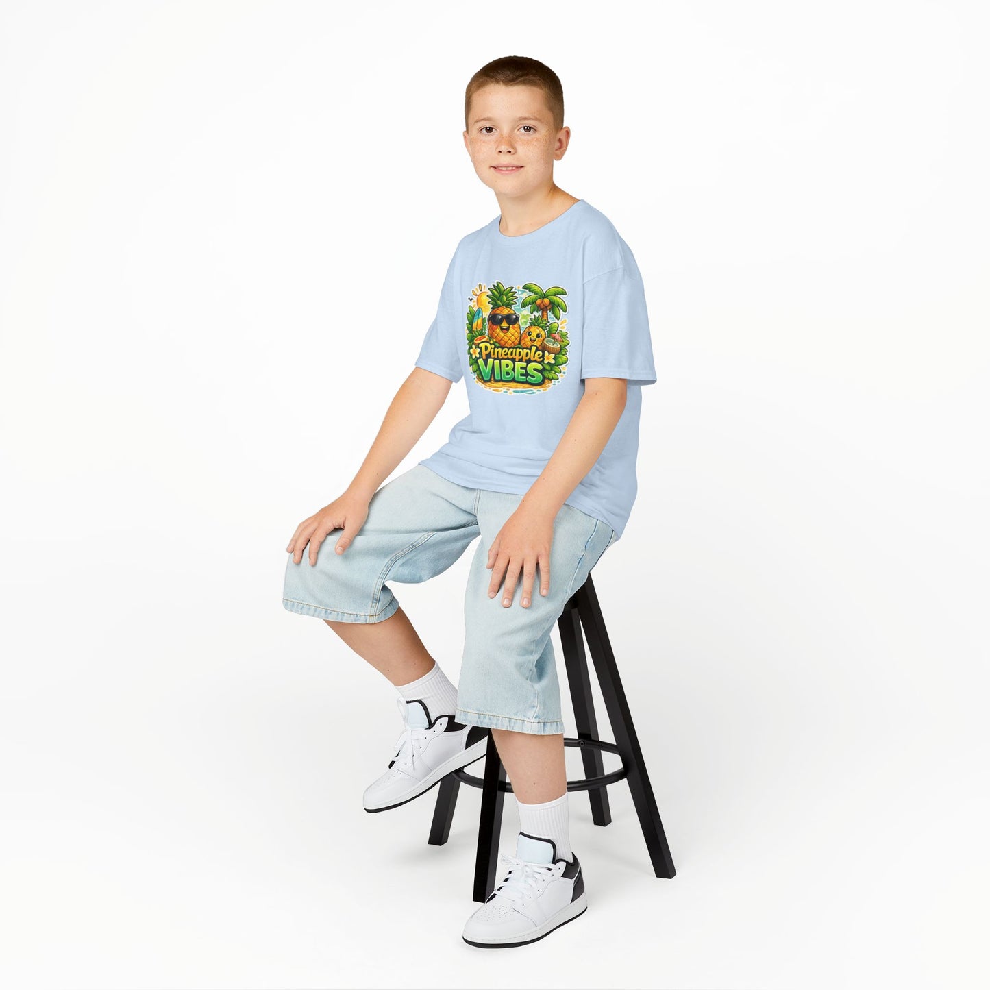 Kids Pineapple Vibes T‑Shirt — Tropical Summer Graphic Tee for Children