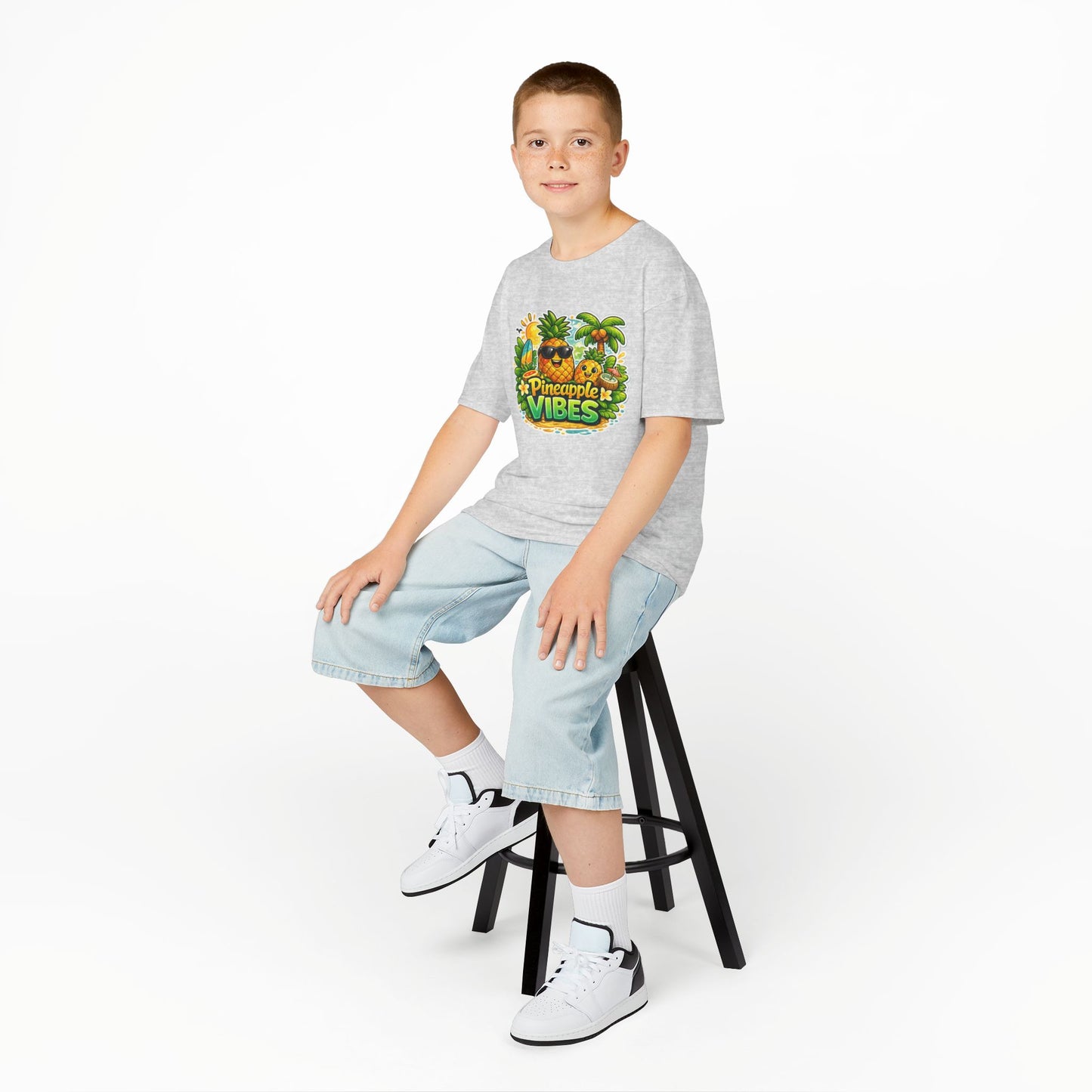 Kids Pineapple Vibes T‑Shirt — Tropical Summer Graphic Tee for Children