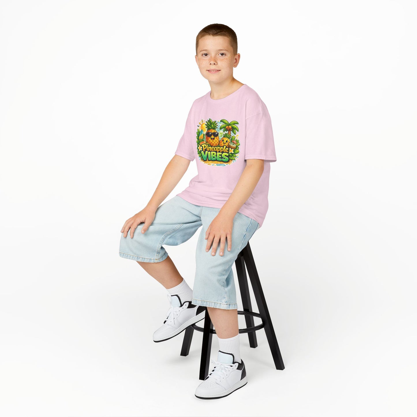 Kids Pineapple Vibes T‑Shirt — Tropical Summer Graphic Tee for Children
