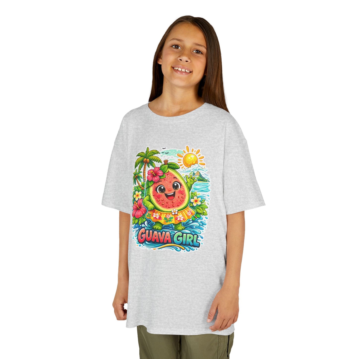 Kids T-Shirt — Cute 'Guava Girl' Tropical Fruit Cartoon Tee