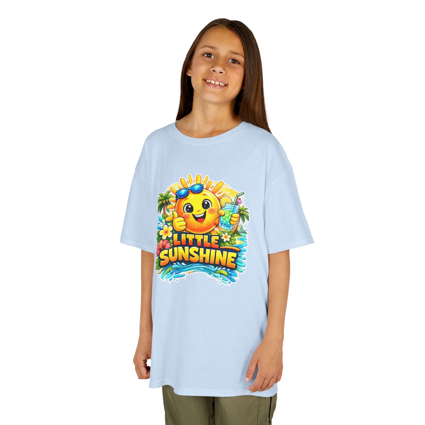 Kids T-Shirt — "Little Sunshine" Cute Smiley Sun Graphic