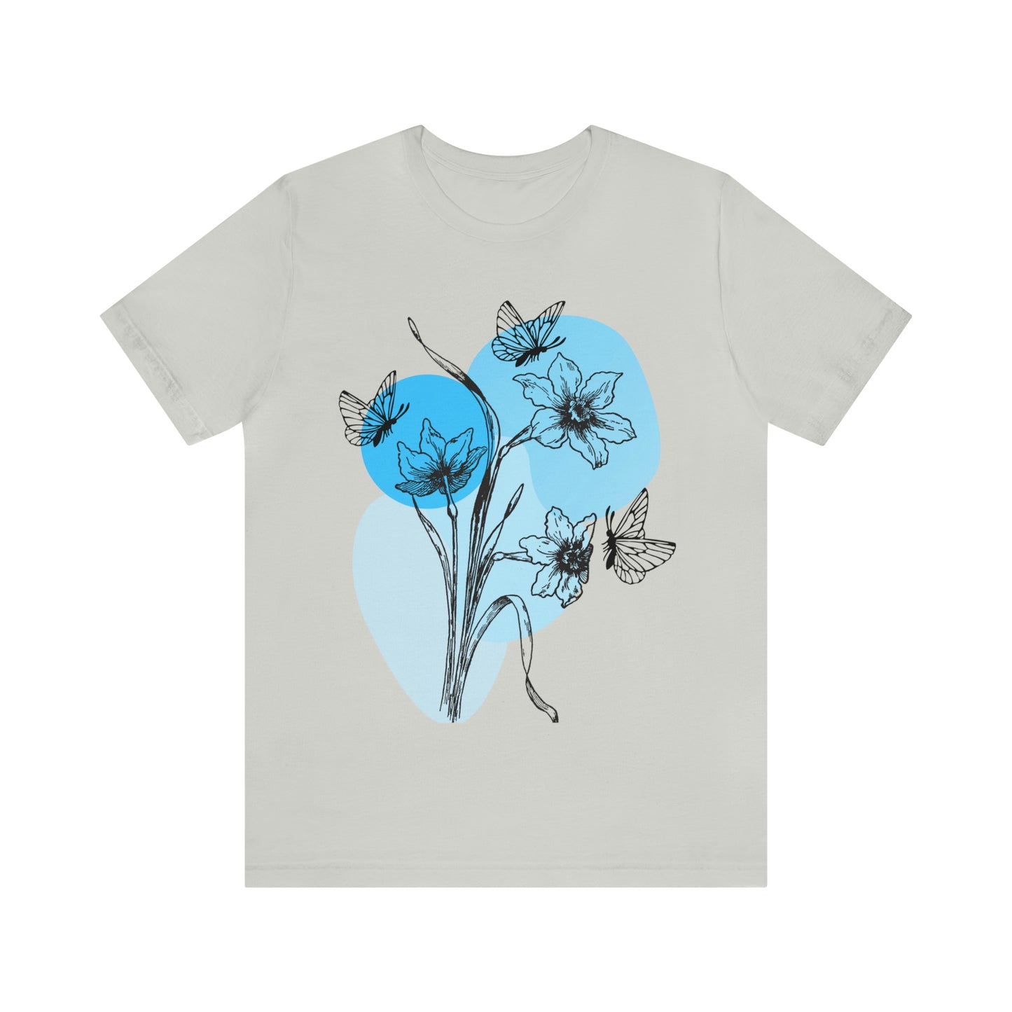 Blue Themed Line Art Unisex Jersey Short Sleeve Tee