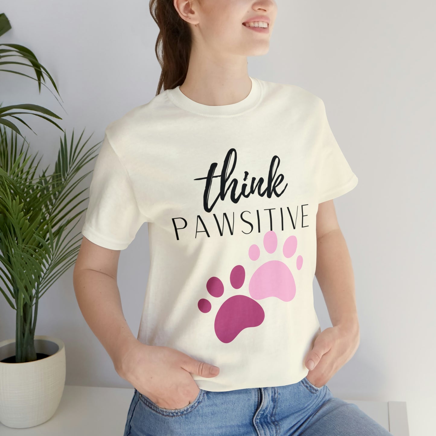 Think Pawsitive Unisex Jersey Short Sleeve Tee