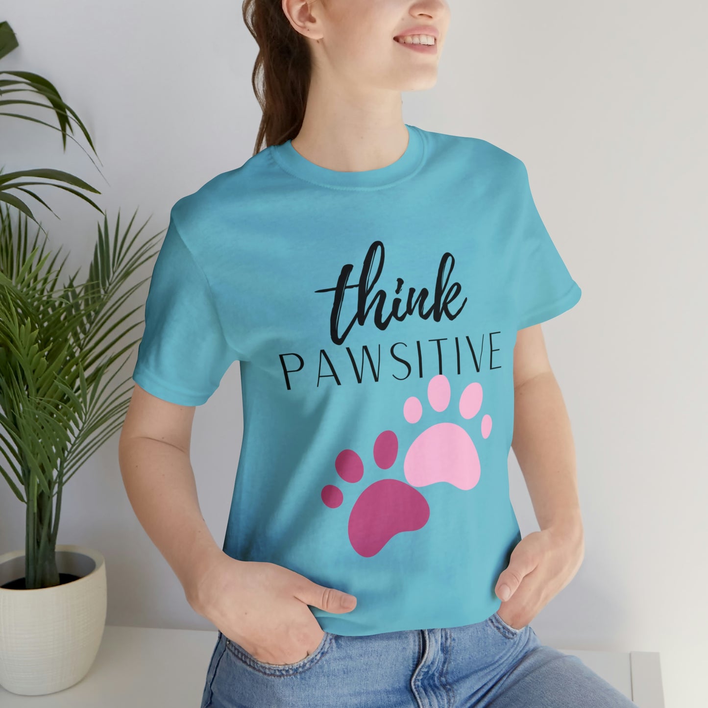 Think Pawsitive Unisex Jersey Short Sleeve Tee