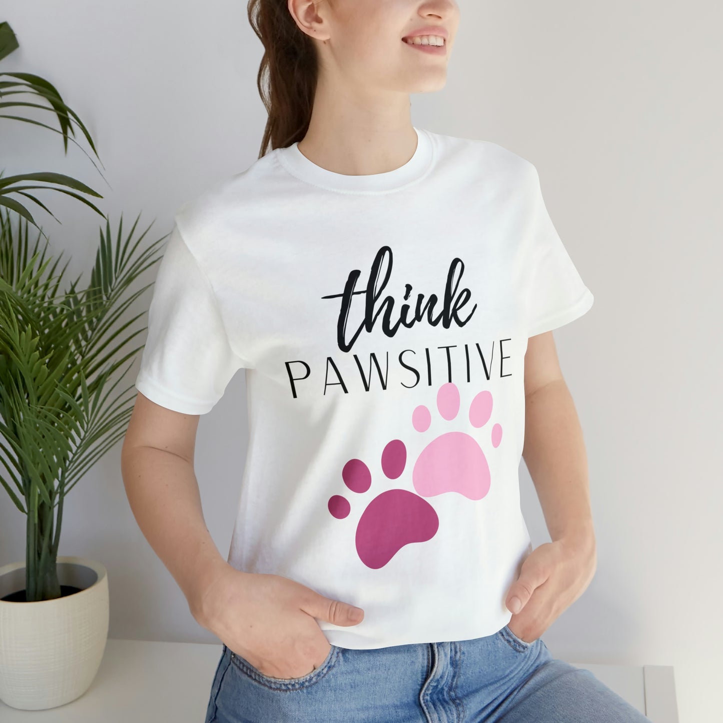 Think Pawsitive Unisex Jersey Short Sleeve Tee