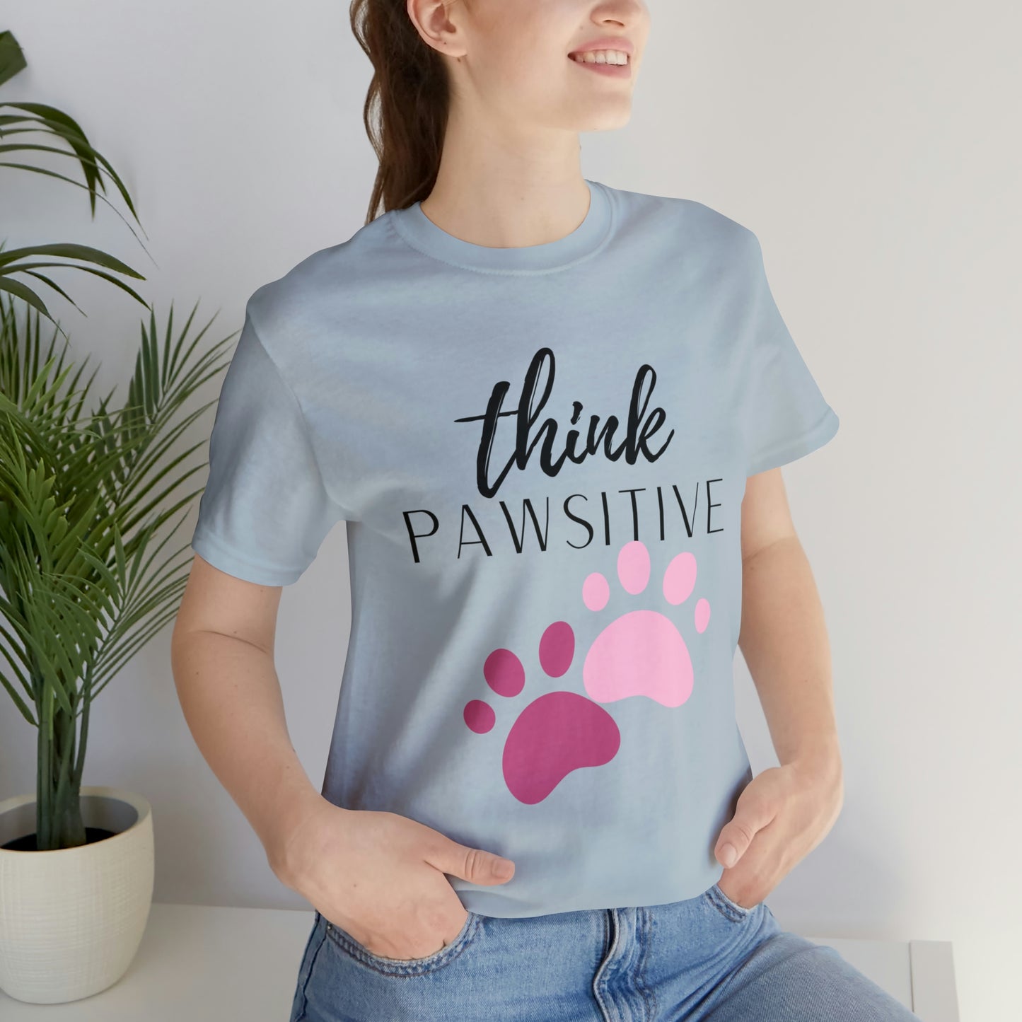 Think Pawsitive Unisex Jersey Short Sleeve Tee