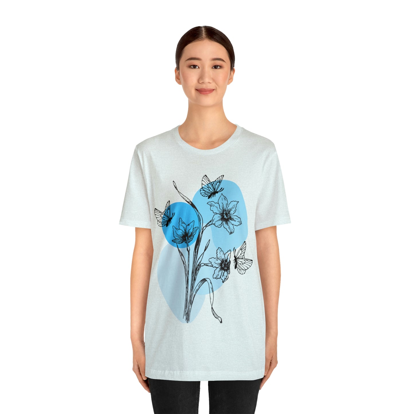 Blue Themed Line Art Unisex Jersey Short Sleeve Tee