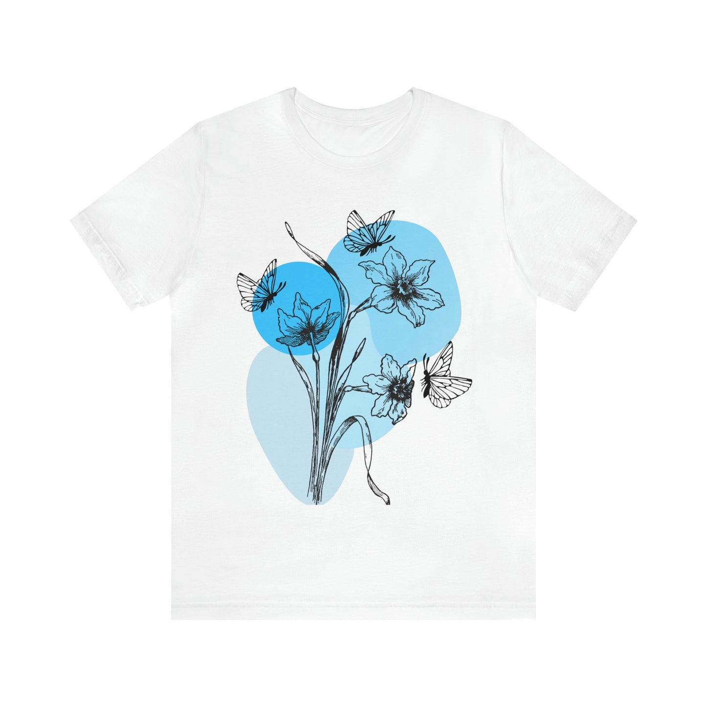 Blue Themed Line Art Unisex Jersey Short Sleeve Tee