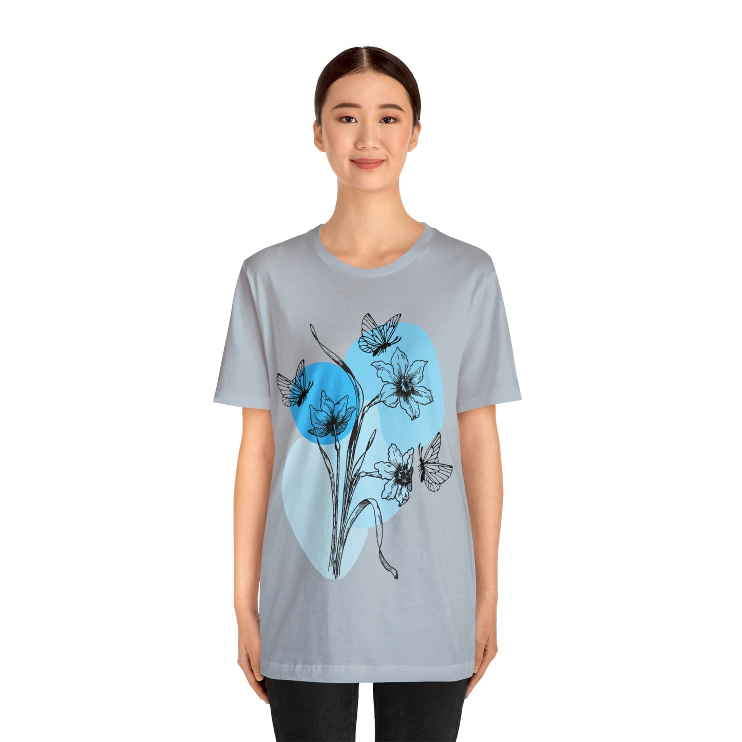 Blue Themed Line Art Unisex Jersey Short Sleeve Tee