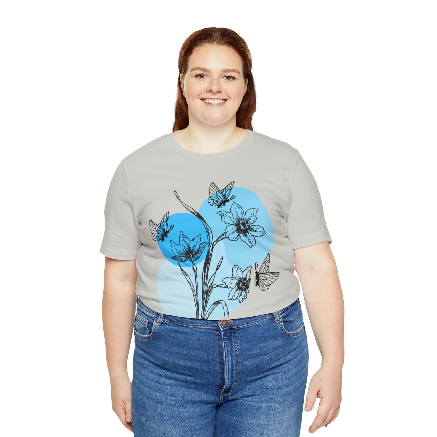 Blue Themed Line Art Unisex Jersey Short Sleeve Tee