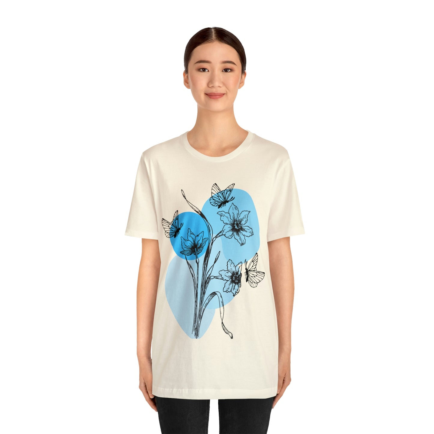 Blue Themed Line Art Unisex Jersey Short Sleeve Tee