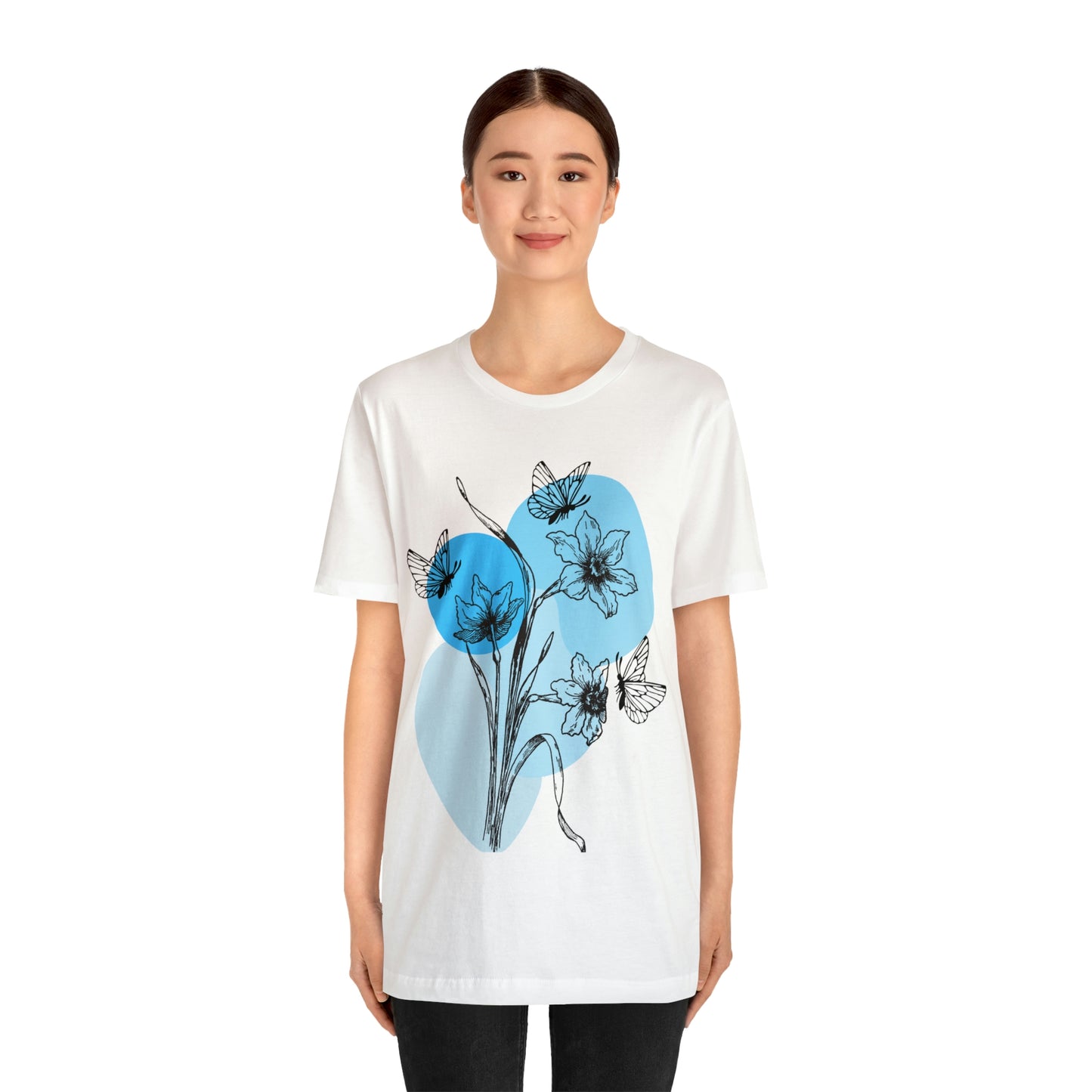 Blue Themed Line Art Unisex Jersey Short Sleeve Tee