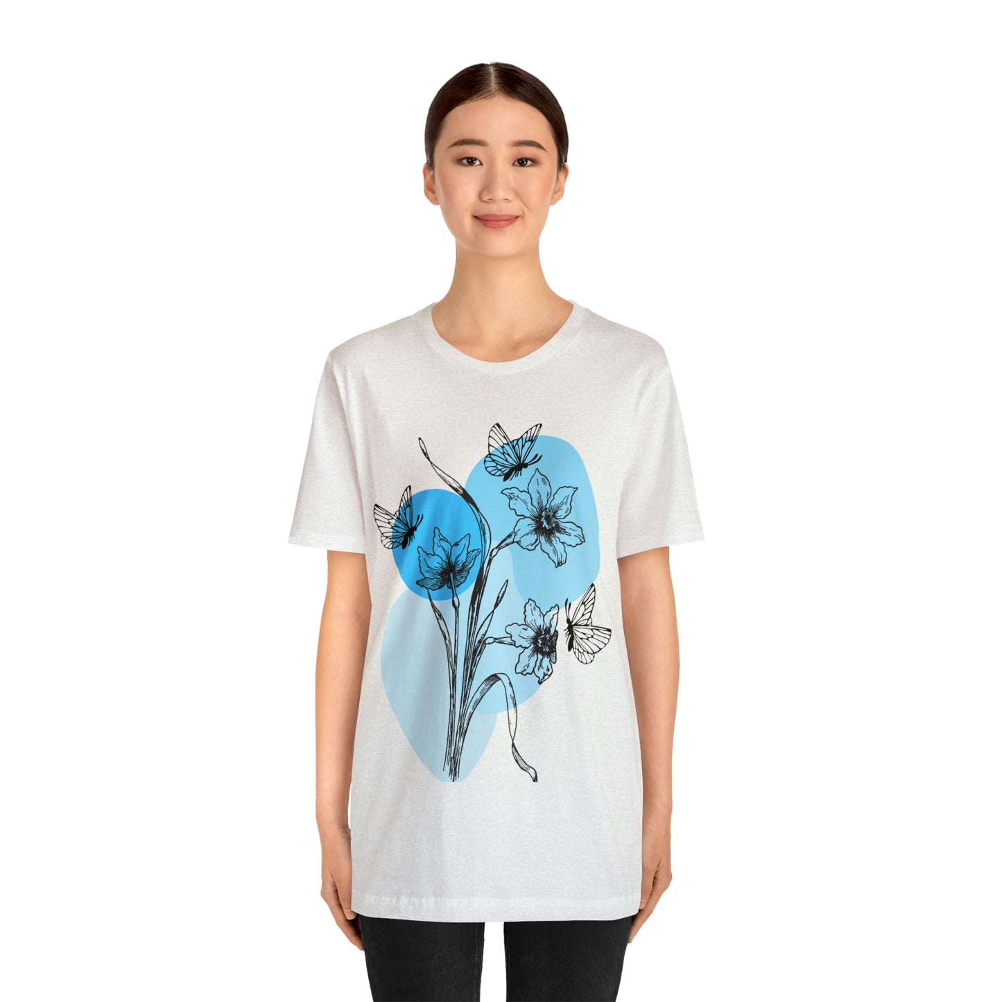 Blue Themed Line Art Unisex Jersey Short Sleeve Tee