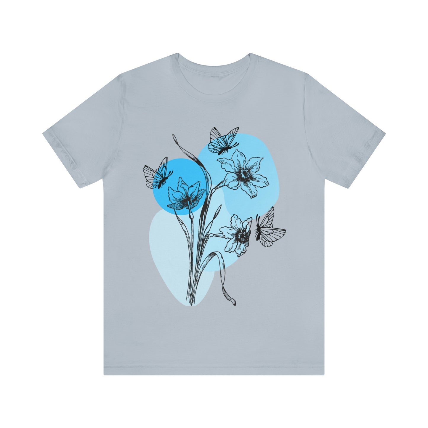 Blue Themed Line Art Unisex Jersey Short Sleeve Tee