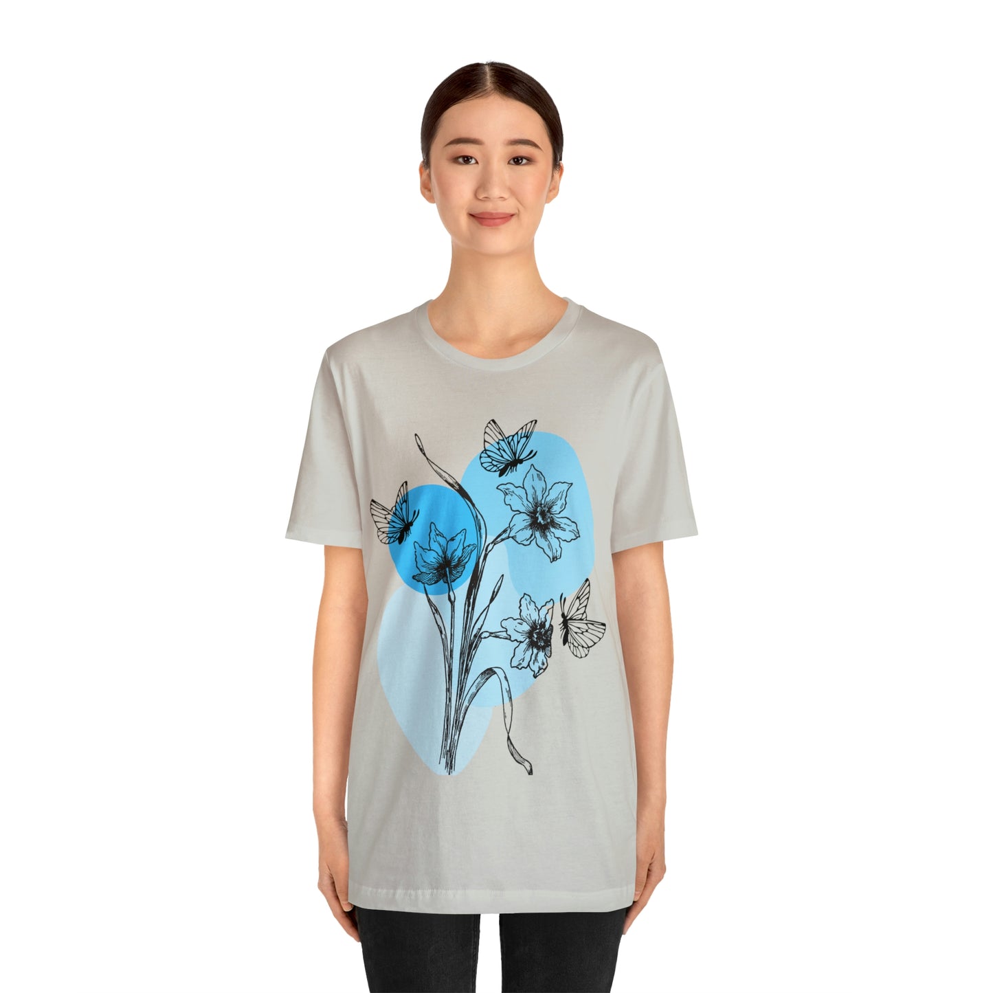 Blue Themed Line Art Unisex Jersey Short Sleeve Tee