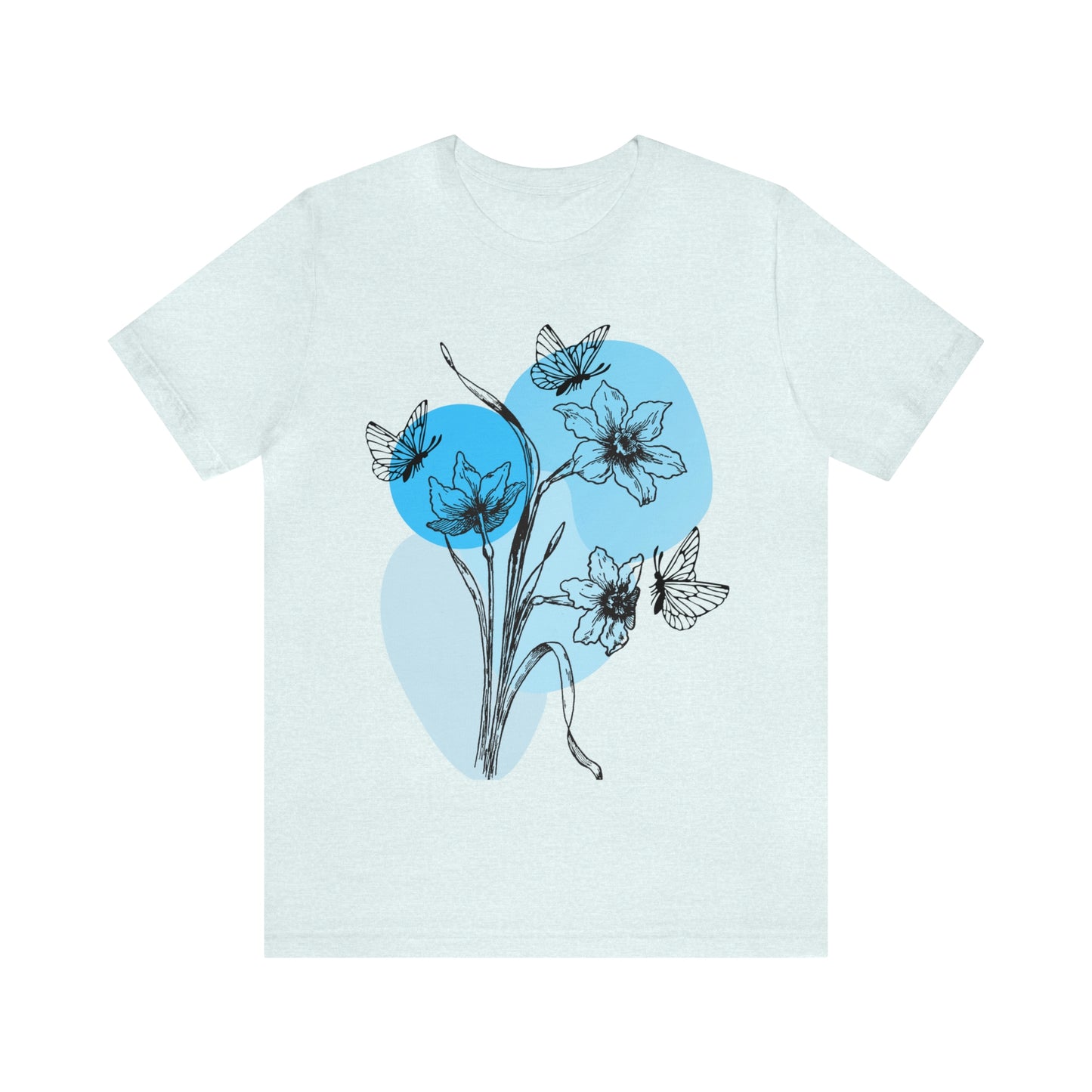 Blue Themed Line Art Unisex Jersey Short Sleeve Tee