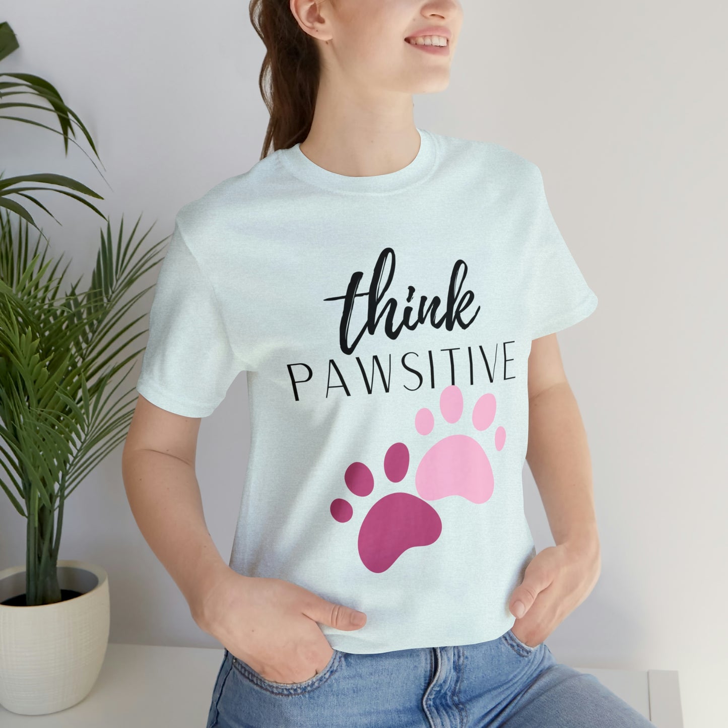Think Pawsitive Unisex Jersey Short Sleeve Tee