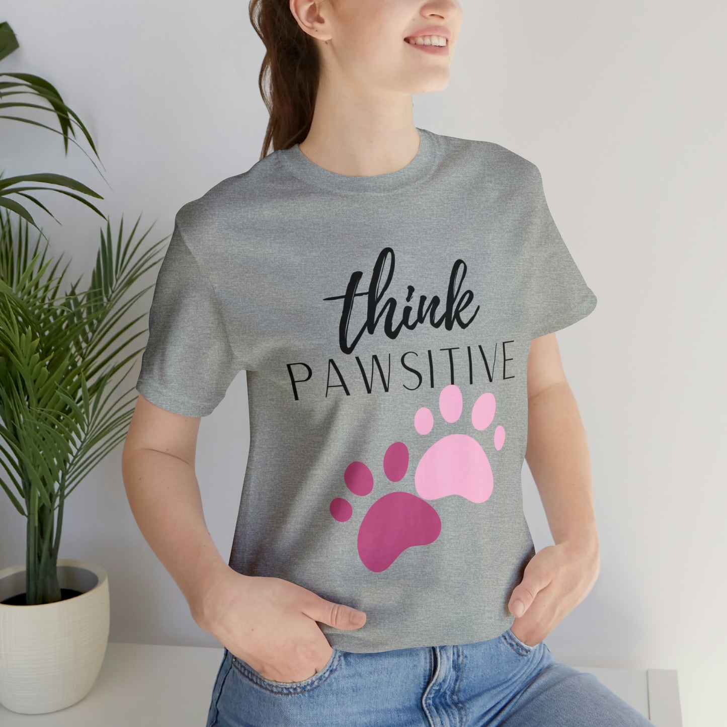 Think Pawsitive Unisex Jersey Short Sleeve Tee