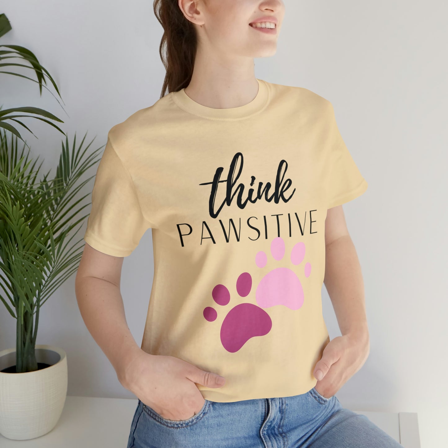 Think Pawsitive Unisex Jersey Short Sleeve Tee